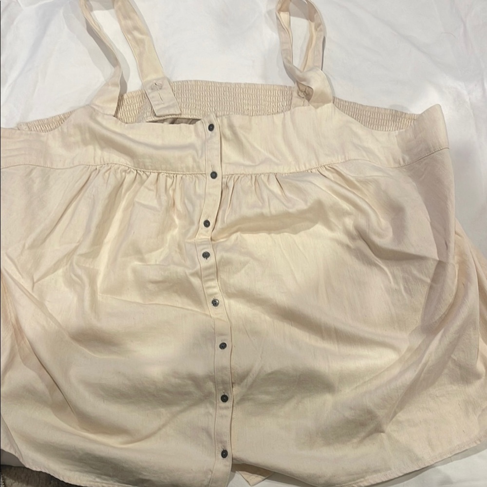 Cream Button-Up Sleeveless Top